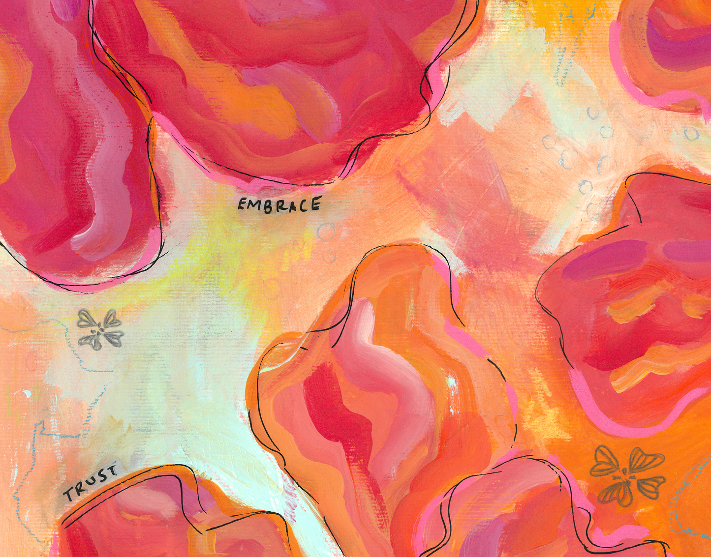 Between Dream + Sky | Abstract Floral Unframed Print