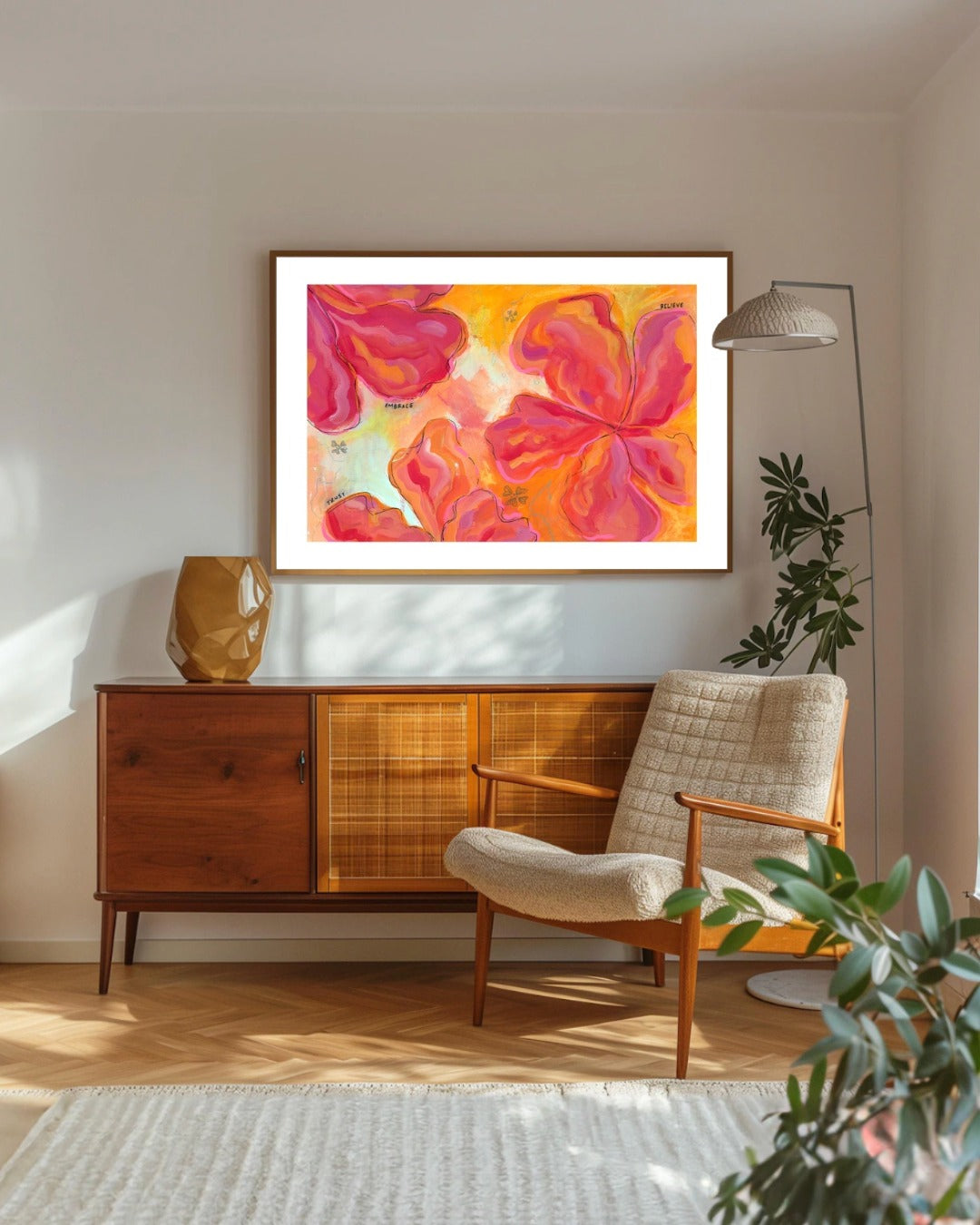 Between Dream + Sky | Abstract Floral Unframed Print
