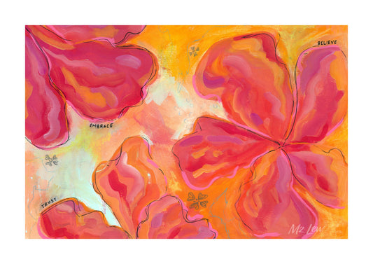 Between Dream + Sky | Abstract Floral Unframed Print