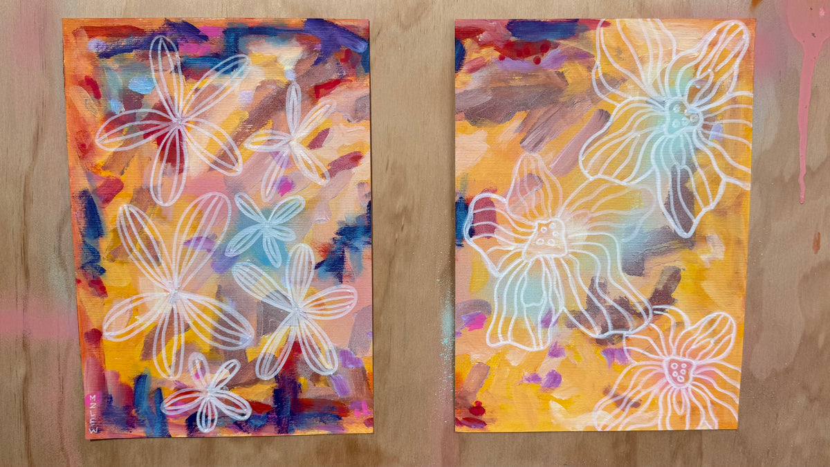 'Seek' - Original unframed paper artwork by MZ LEW (A4 diptych)