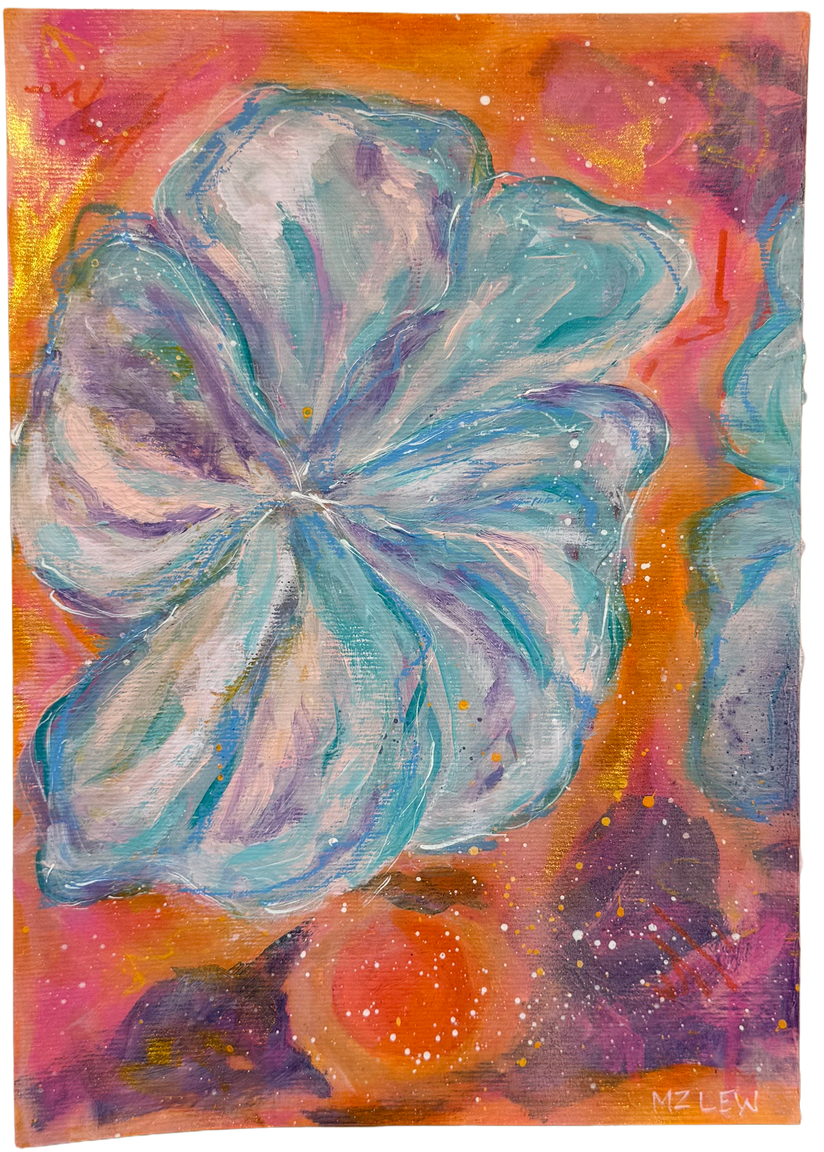 'New Day' - Original unframed paper artwork by MZ LEW (A4 diptych)