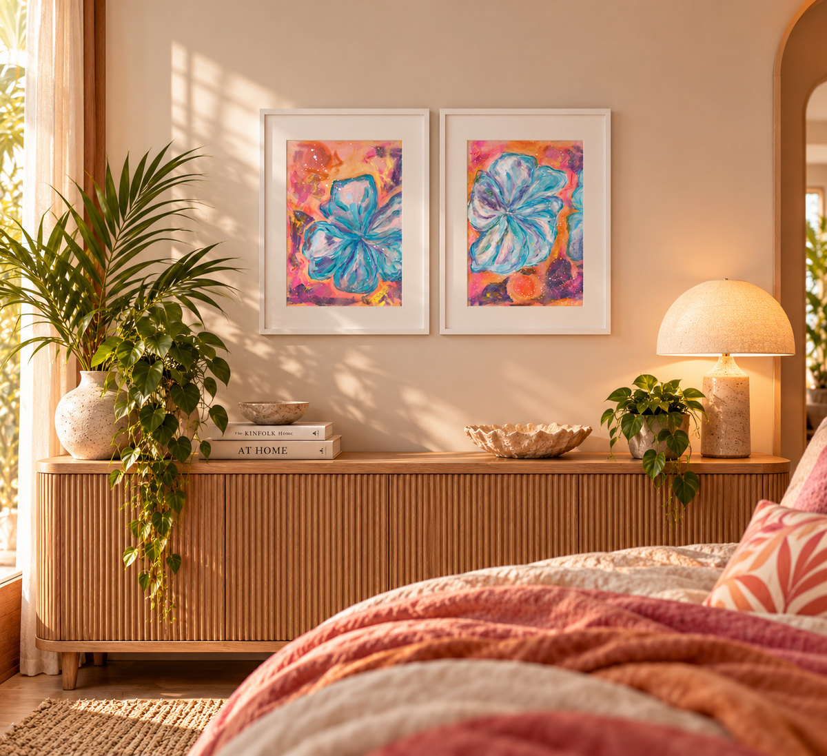 'New Day' - Original unframed paper artwork by MZ LEW (A4 diptych)