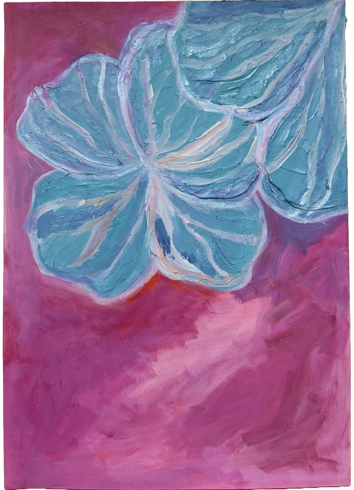 Pink, blue, purple and red abstract floral artwork by MZ LEW. 2026. 1/2
