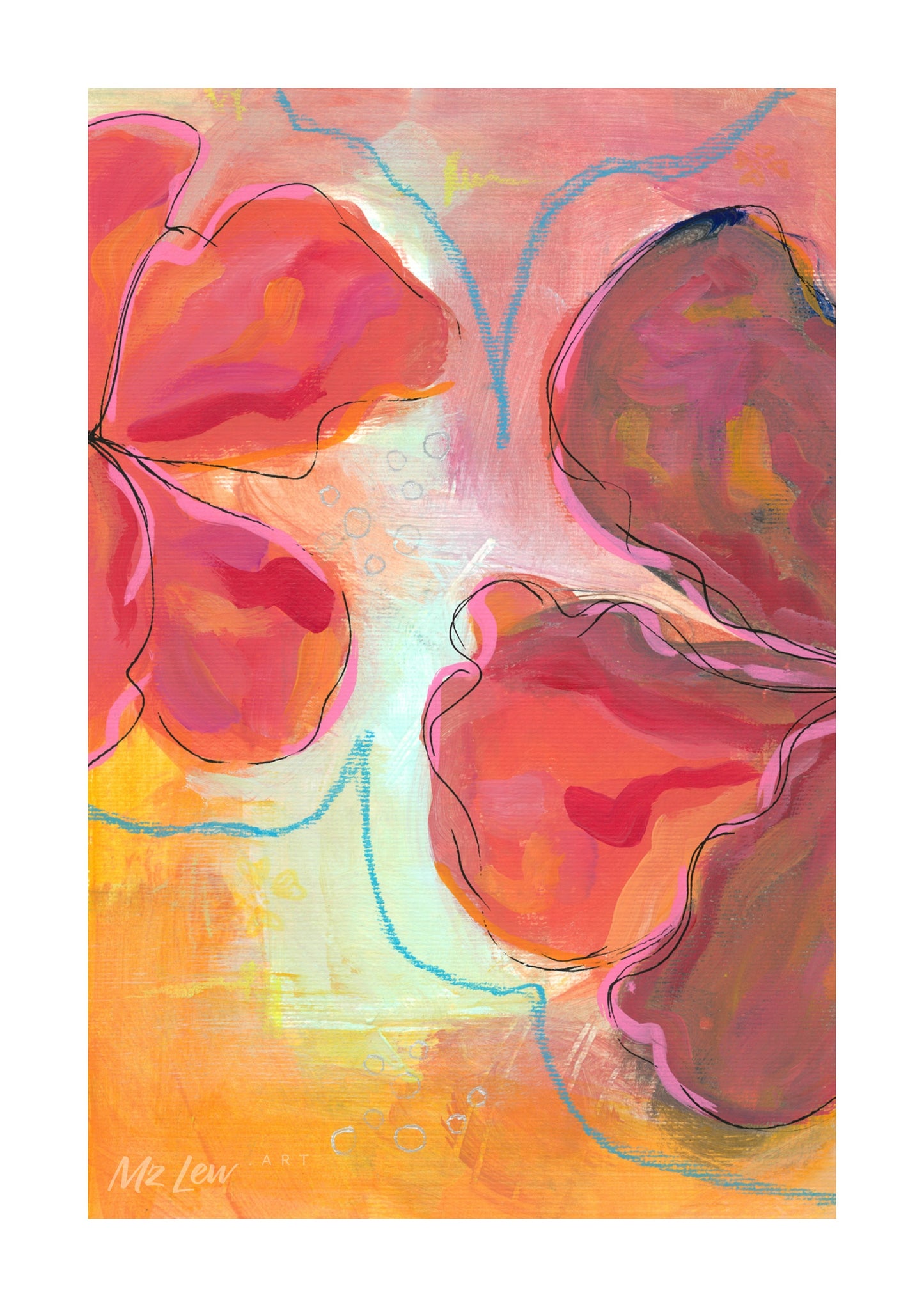 Through Cloud + Light | Abstract Floral Unframed Print