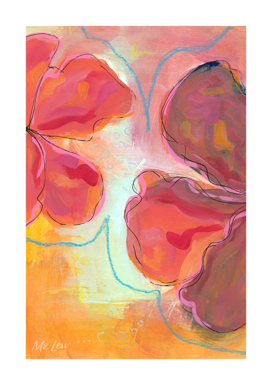Through Cloud + Light | Abstract Floral Unframed Print