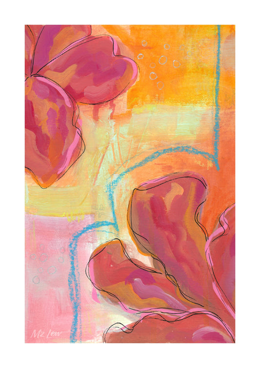 When Horizons Sleep | Abstract Floral Unframed Print