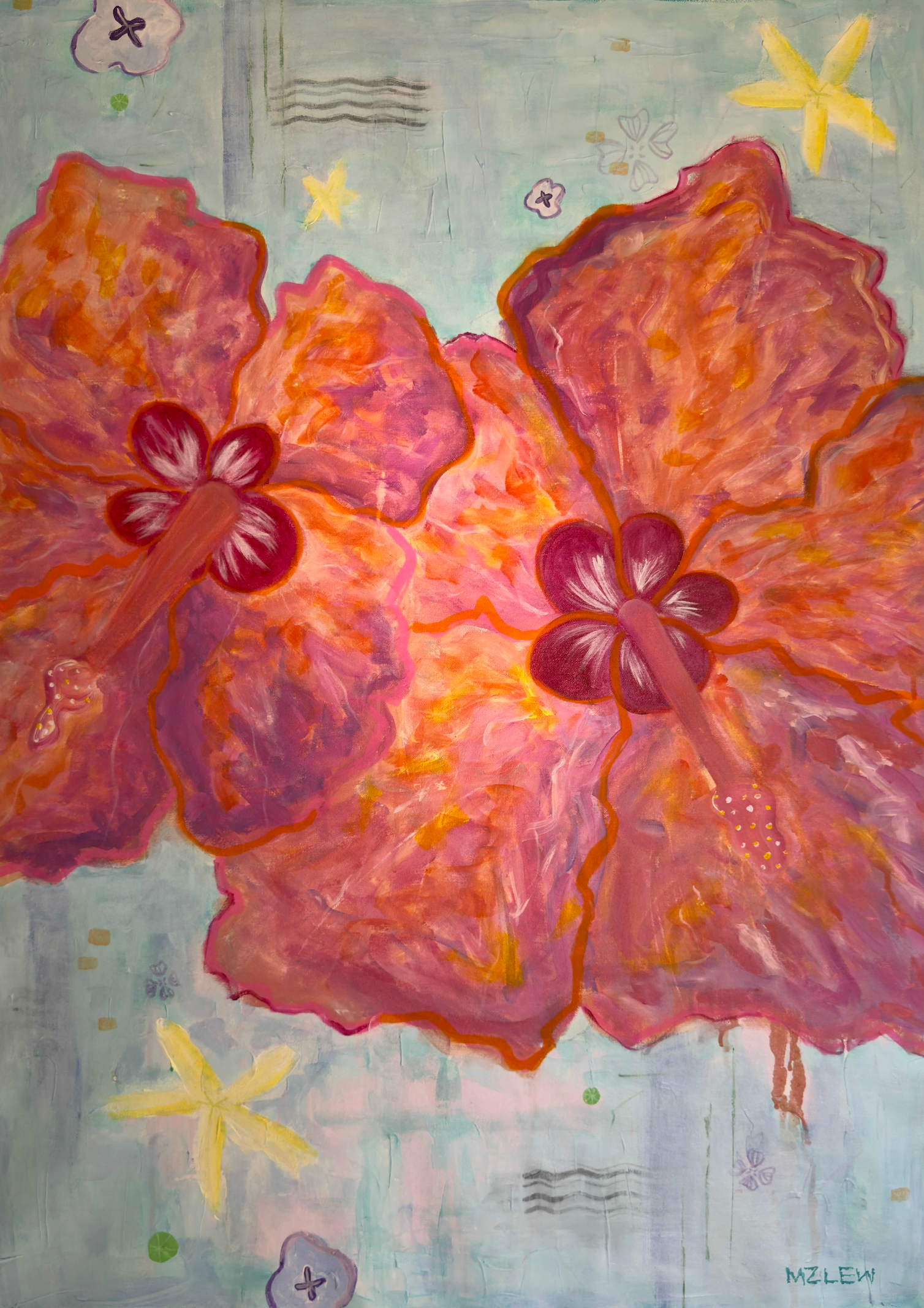 Image of painting without blue border. 